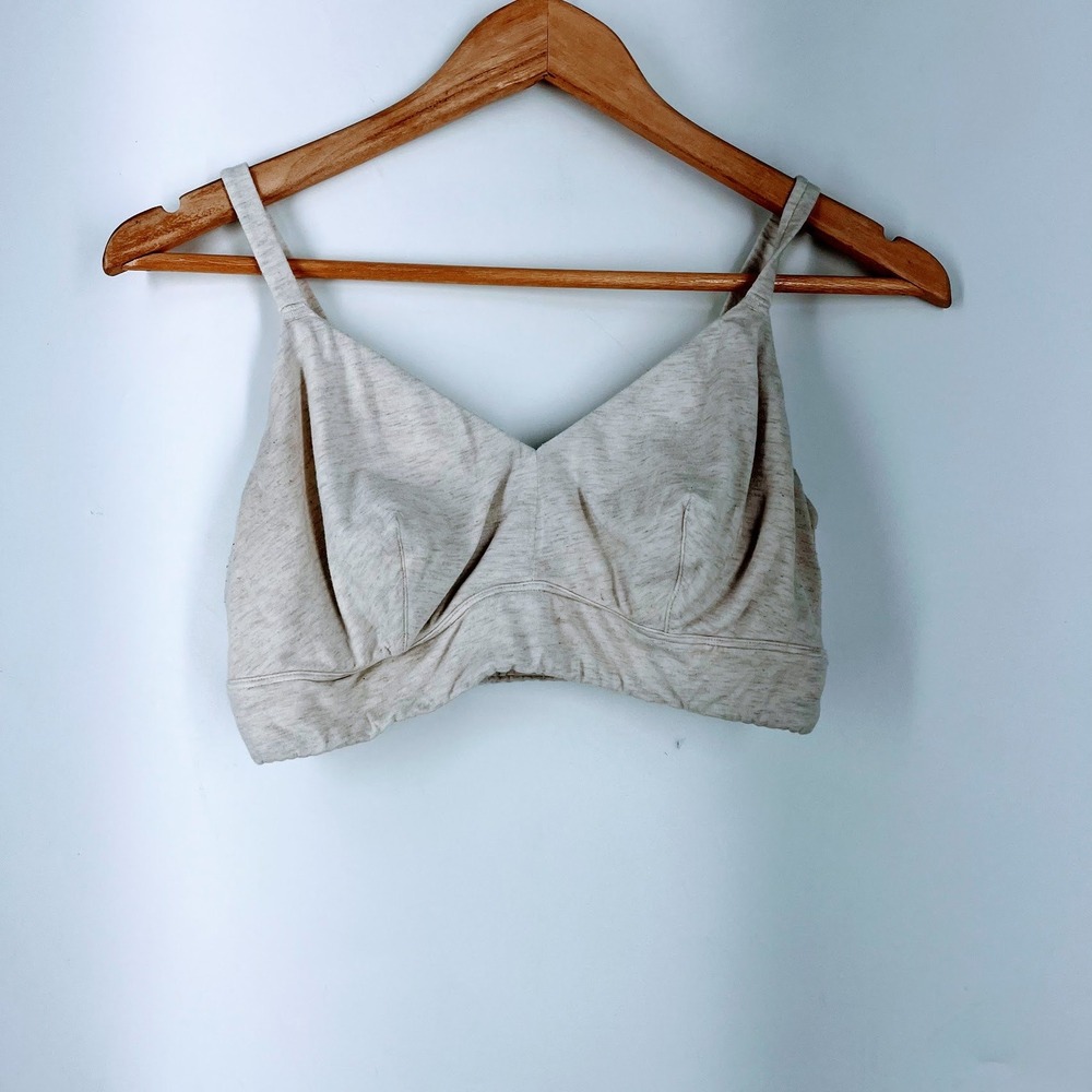 Harper Wilde Bliss Bralette 2XL Oatmeal Heather Grey Wireless Cotton Modal Bra